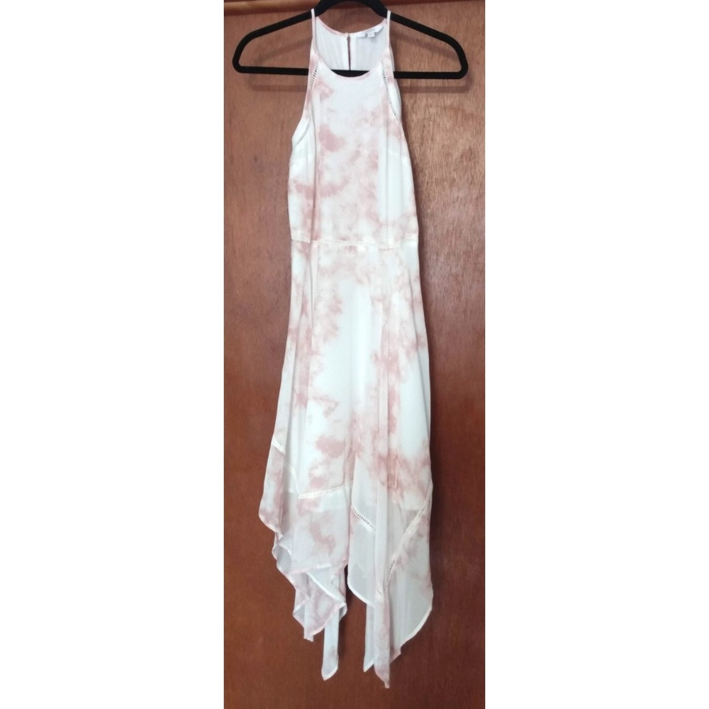 FAIRY Waterfall Handkerchief Blush Marble Maxi Dress SM BohoChic Flowy Halter